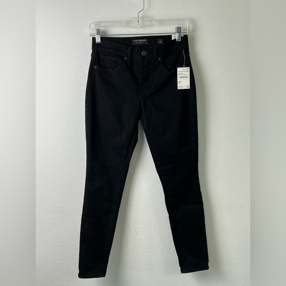 Lucky Brand AVA Mid Rise Skinny Black Ankle Jeans Size 2